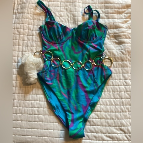 NWOT WeWoreWhat Danielle Belted One-Piece Swimsuit Size XS - Picture 5 of 8
